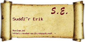 Sudár Erik névjegykártya